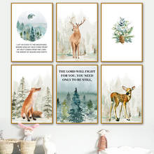 Deer fox deer forest quote kindergarten wall art canvas painting Nordic posters and prints baby room decorative wall pictures 2024 - buy cheap