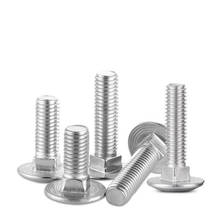 10pcs M5 304 stainless steel round head carriage screws pan headed square neck screw shelf bolts bolt DIN603 10mm-50mm length 2024 - buy cheap