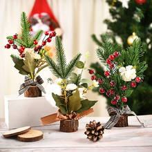Mini árbol de Navidad de madera, adornos para ventana, mesa de árbol de Navidad, decoraciones para árboles de pino falso 2024 - compra barato