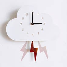 New Wooden Cloud Wall Clock Nordic Style Silent Wall Clock Modern Style Design Living Room Decoration Simple Home Decoration 2024 - buy cheap