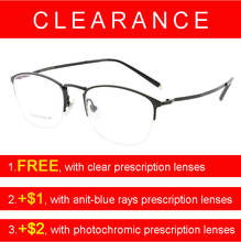 Clearance Prescription Glasses with Lenses Optical Frames Pure Titanium Eyeglasses Frames Men Women Round Optical Eyewear 2024 - buy cheap