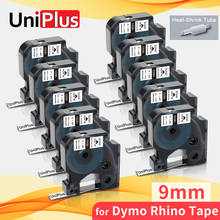 UniPlus-Cinta de etiquetas de 9mm, Tubo termorretráctil Compatible con Dymo Tape negro y blanco, 18053, 4200, 4000, 5000 2024 - compra barato