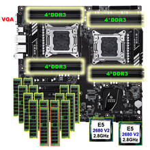 Комплект материнской платы HUANANZHI X79-16D, двойной процессор Intel Xeon E5 2680 V2, память 512 г (16*32 г), RECC, материнская плата с портом VGA 2024 - купить недорого