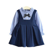 Outono crianças roupas meninas vestido casual listrado de manga comprida vestido de princesa roupas de menina vestidos de bebê 2024 - compre barato