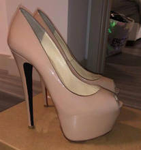 Moraima/Snc/туфли-лодочки на платформе с открытым носком; 16 см; Пикантная обувь на высоком каблуке женские туфли из лакированной кожи; Вечерние модельные туфли с открытым носком 2024 - купить недорого