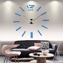 Большие зеркальные 3D настенные часы, настенные часы с наклейками, креативные кварцевые часы для гостиной, украшение для дома «сделай сам», зеркальные настенные часы из ЭВА 2024 - купить недорого