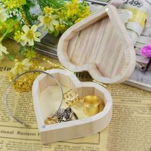 Caja de almacenamiento en forma de corazón, caja de madera para joyería, regalo de boda, maquillaje, pendientes, anillo, escritorio, organizador de madera 2024 - compra barato