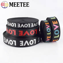 Meetee 8yards 25/38mm Width Nylon Jacquard Webbing Tape Ribbon LOVE Belt DIY Bag Shoulder Strap Garment Decor Sew Accessories 2024 - buy cheap