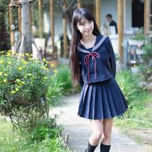 Conjunto de saia plissada estilo japonês, uniforme escolar feminino de uniforme estilo coreano kawaii jk, roupa de marinheiro, anime cosplay 2024 - compre barato