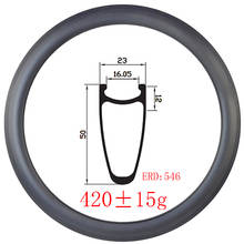 Llanta de carbono con freno de basalto para bicicleta de carretera, llanta ligera de 420g 700c, 23mm de ancho, grava UD 3K 12K, mate brillante 18H 20H 24H 28H 32H 2024 - compra barato