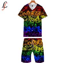 LGBT Summer New Men Causal Beach Suits Short Sleeve Shorts Sweatsuit+pants Quick-dry Tracksuit Men's Sports Suit Sportswear 2024 - buy cheap