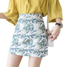 Summer Skirt Women’s Korean Style Slim Fashion Fresh Temperament Short Skirt All-Match Printed High Waist Above Knee Skirt New 2024 - buy cheap