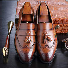 Mocasines de cuero con borlas para hombre, zapatos clásicos de marca, calzado Formal, informal, talla grande 37-48, 563 2024 - compra barato