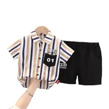 Disfraz informal para niños pequeños, ropa de verano para bebés, Camiseta deportiva, pantalones cortos, 2 unids/set/conjunto, chándales para niños 2024 - compra barato