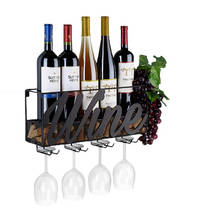 Wall Mounted Wine Rack Cork Storage Container Hanging Wine Glass Holder Wine Storage Rack Home Kitchen Bar Decor Accessories