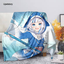 Upetstory Anime Hololive EN Gawr Gura Printed Plush Throw Blanket for Adults Kids Fleece Couch Bed Blanket Soft Cozy Thin Quilt 2024 - buy cheap