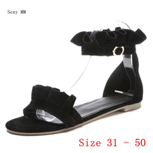 Zapatos de estilo veraniego para mujer, Sandalias planas, chanclas, zapatillas de Gladiador, sandalias pequeñas de talla grande 31-50 2024 - compra barato
