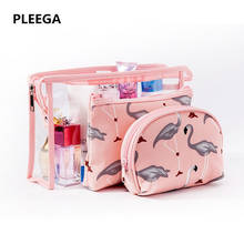 3 pc Waterproof Transparent PVC Makeup Bag Travel Organizer Clear Beautician Cosmetic Bag Beauty Toiletry Make Up Pouch Wash Bag 2024 - buy cheap
