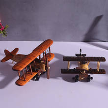 Modelo de avião de madeira retro decoração de casa ornamentos de avião feitos à mão lutador de avião pendurado decoração fotografia adereços artware presente 2024 - compre barato