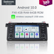 Reproductor de DVD PX6 DSP para coche, 1 din, Android 10,0, 6 núcleos, 64GB de ROM, 4GB de RAM, autorradio para BMW 3, E46, M3, Rover 75, MGZT7, 1998-2006 2024 - compra barato