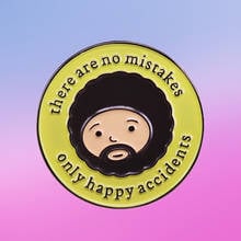 Pin de esmalte con cita infame de pintor inspirador de Bob Ross, insignia de broche de regalo para Artista 2024 - compra barato