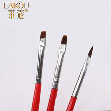 Laikou-conjunto de pincéis de manicure, 3 peças, arte em unha, gel escova, acrílico, para desenho, pintura delineador, caneta, ferramenta 2024 - compre barato