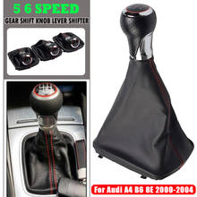 New Leather Shifter Car Gear Shift Knob With Boot Cover 5 6 Speed Handle For AUDI A4 B6 8E 2000-2004 A6 C5 4B 1997 - 2005 2024 - buy cheap