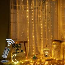 3m x 3m Window Curtain Lights 300LEDs Christmas Fairy Lights 8 Modes Remote Control String Lights For Garden Party Decoration 2024 - buy cheap