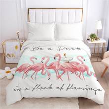 Bedding Duvet Cover Comforter/Quilt/Blanket Case With Zipper Queen King Europe Russia Size 200x200/220*240 Nordic White Flamingo 2024 - buy cheap