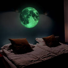Pegatina de pared de Luna luminosa 3D, pegatinas de pared que brillan en la oscuridad para niños, sala de estar, dormitorio, calcomanías artísticas, decoración del hogar 2024 - compra barato