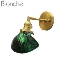 Green Glass Wall Lamp Modern Led Wall Lights for Indoor Bedroom Kitchen Corridor Bar Home Decor Gold Copper Light Fixtures E27 2024 - buy cheap