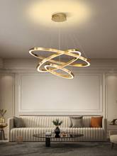 Living Room Lamp Chandelier Simple Nordic Style 2020 New Dining Room circle round Ring Compound Building  Post Modern Light 2024 - buy cheap