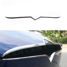 Carbon fiber Front middle Net lower trim strip ABS Carbon Look Cover Hood Trim Fit for Tesla Model X SUV 2020 Car Decoration 2024 - buy cheap