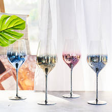 Ins taça de vidro cristal, promoção quente de vidro colorido para vinho, suco, bebida, champanhe, festas, utensílio para jantar, copo de água, decoração para casa 2024 - compre barato
