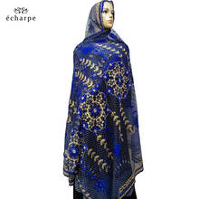 Модные африканские женские шарфы, маленькие, с цветочной вышивкой, милый дизайн, дышащий и мягкий шарф, шали, пашмина 2024 - купить недорого
