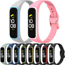 Pulseira de relógio de silicone para samsung galaxy, correia de substituição de pulseira para galaxy fit2 2024 - compre barato