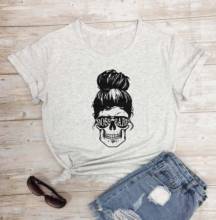 100% algodão casual estético moda feminina gráfico engraçado tumblr tshirt topo camiseta chefe do crânio do bebê dos dias da mãe 2024 - compre barato
