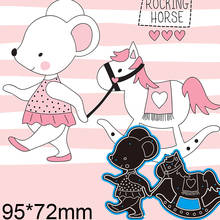 New Metal Cutting Dies Scrapbooking Mouse Leads the Trojan Horse DIY Album Paper Craft Embossing Stencil Decoration 95*72mm 2024 - buy cheap