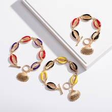 2020 Hot Sale Handmade Colorful Seashell Chain Enamel Bracelet Oil Color Shells Bracelets Women Bohemia Accessories Jewelry 2024 - buy cheap