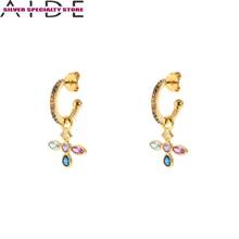 AIDE 925 Sterling Silver Earrings For Women 2020 Zircon Cross Stud Earring Girls Fine Jewelry Piercing Pendientes Brincos Gifts 2024 - buy cheap