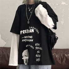 Moletom feminino da moda, blusão japonês para mulheres, de manga longa, com letras impressas, estilo harajuku 2024 - compre barato