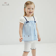 DBM18129 dave bella summer baby girls cute bow cartoon print clothing sets kids fashion short sleeve sets children 2 pcs suit 2024 - buy cheap