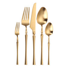 Iyeafey Gold Cutlery Set Matte Spoons Forks Knives Flatware Set 18/10 Stainless Steel Cutelry Sets Kitchen Cutlery Dropshipping 2024 - buy cheap