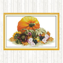 Pumpkin DIY Needlework Crafts Home Decor Patterns Kit 14CT 11CT Counted and Stamped Embroidery Needlework Sets Cross Stitch Kits 2024 - buy cheap