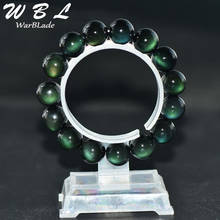 6mm 8mm 10mm 12-20mm Natural Stone 6A Green Eyes Obsidian Bracelets Bangle Jewelry Stone Round Beads Bracelet For Men Women 2018 2024 - buy cheap