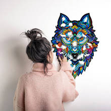 DIY Colorful Wolf Wall Sticker Abstract ArtTeenager Boy Girl Living Room Bedroom Decoration Aesthetic Self Adhesive Wallpaper 2024 - buy cheap
