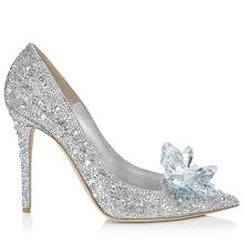 9cm/7cm/5cm Crystal Blade High Heels Rhinestone Bling Covered Pumps  Chic Pointed Toe Luxury Women Dress Party Shoes 2024 - buy cheap