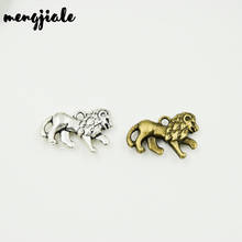 Mengjiale 15 pçs/lote charme leão de duas cores do vintage fazer pingente caber diy jóias artesanais 22*15mm 2024 - compre barato