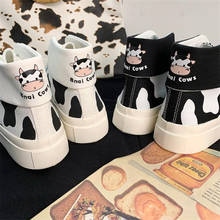 Cow Print Women Sneakers Casual Women Canvas Shoes Flat Female Platform Sneakers Outdoor Chunky Sport Shoes 2021 Fashion 2024 - buy cheap