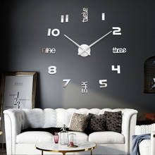 Home Decoration 48 inch Big Mirror Wall Clock Modern Design 3D DIY Large Decorative Wall Clocks Watch Wall Unique New Year Gift 2024 - buy cheap